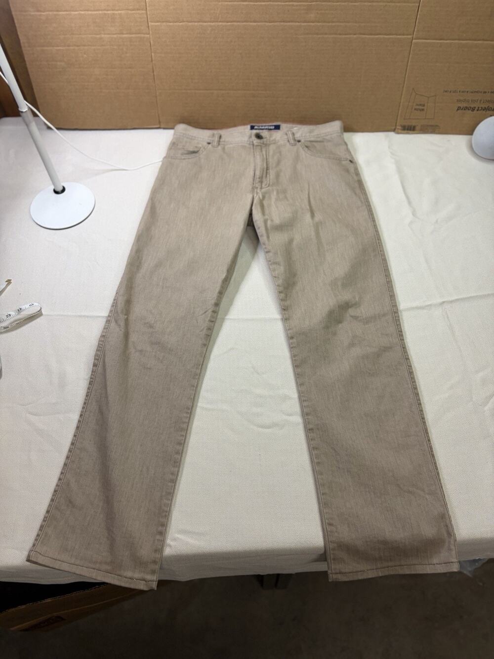 Alberto Jeans Men Fits 35x31 Light Brown Light Denim Modern Fit Stretch Germany